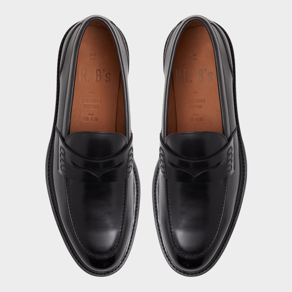 Aldo Aleris Black Men's Dress Shoes - Loafer, Lug sole