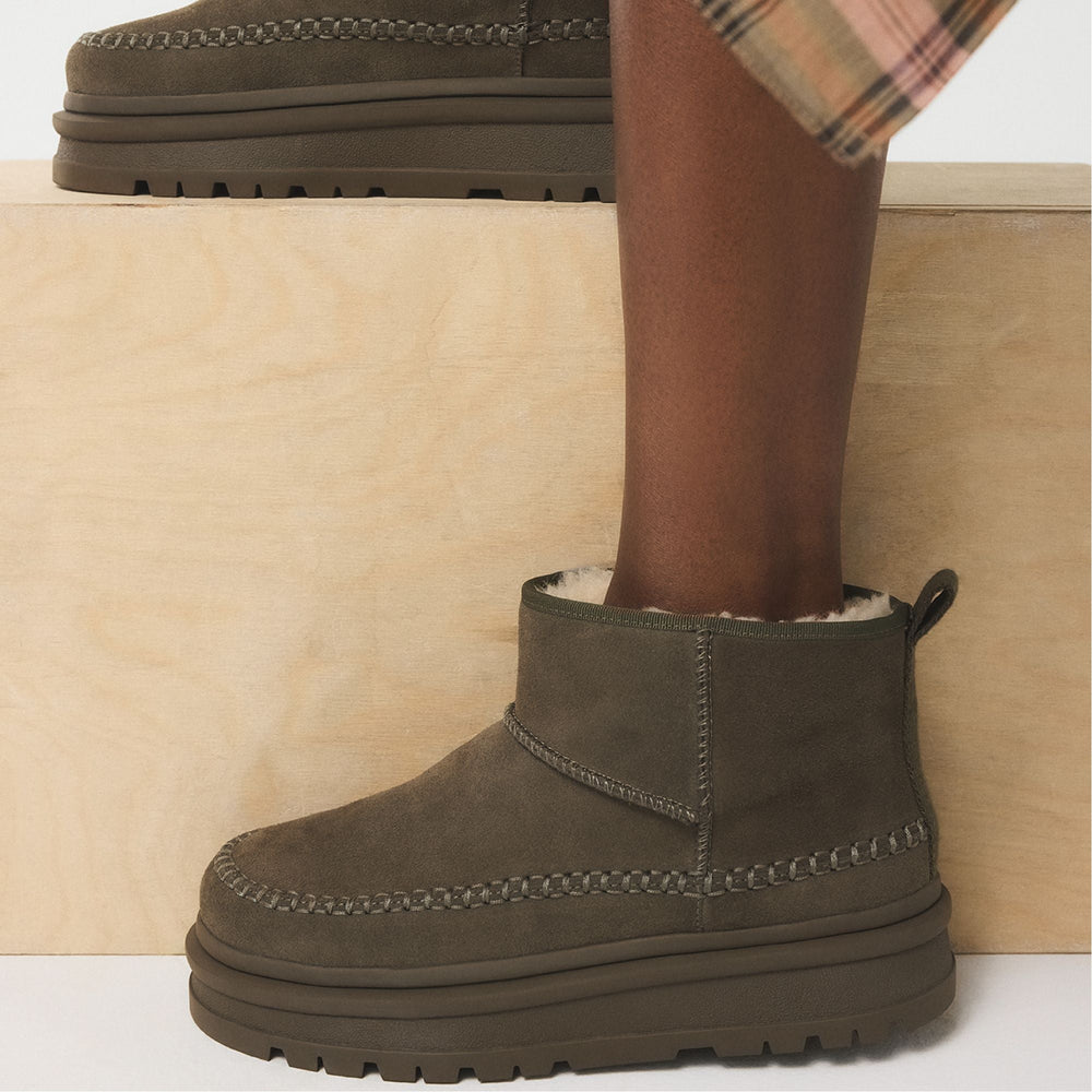 Aldo Milanie in Dark Green - Ankle boot, Lug sole