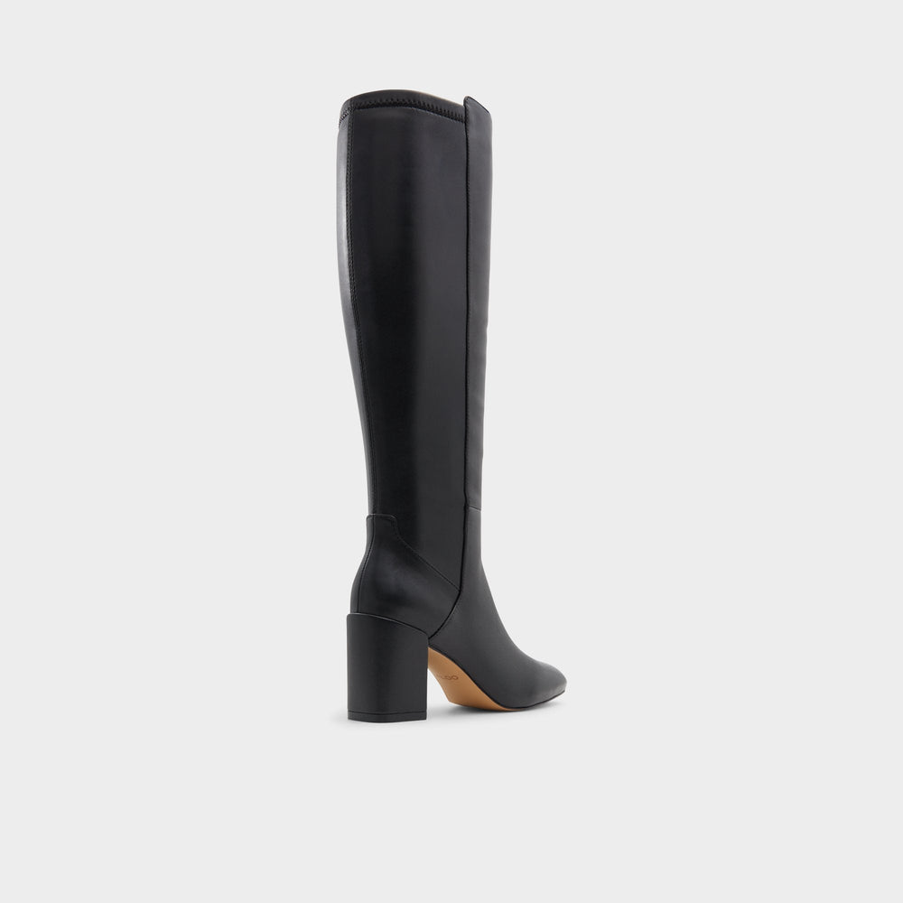 Aldo Satori Black/Black Women's Tall Boots - Knee-high boot, Block heel