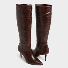 Aldo Saphiria Dark Brown Women's Tall Boots - Knee-high boot, Stiletto heel