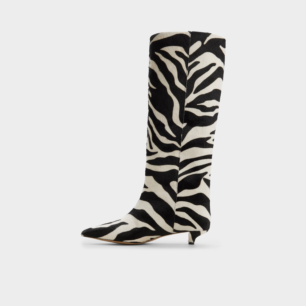 Aldo Gabelia in White Black - Knee-high boot, Kitten heel