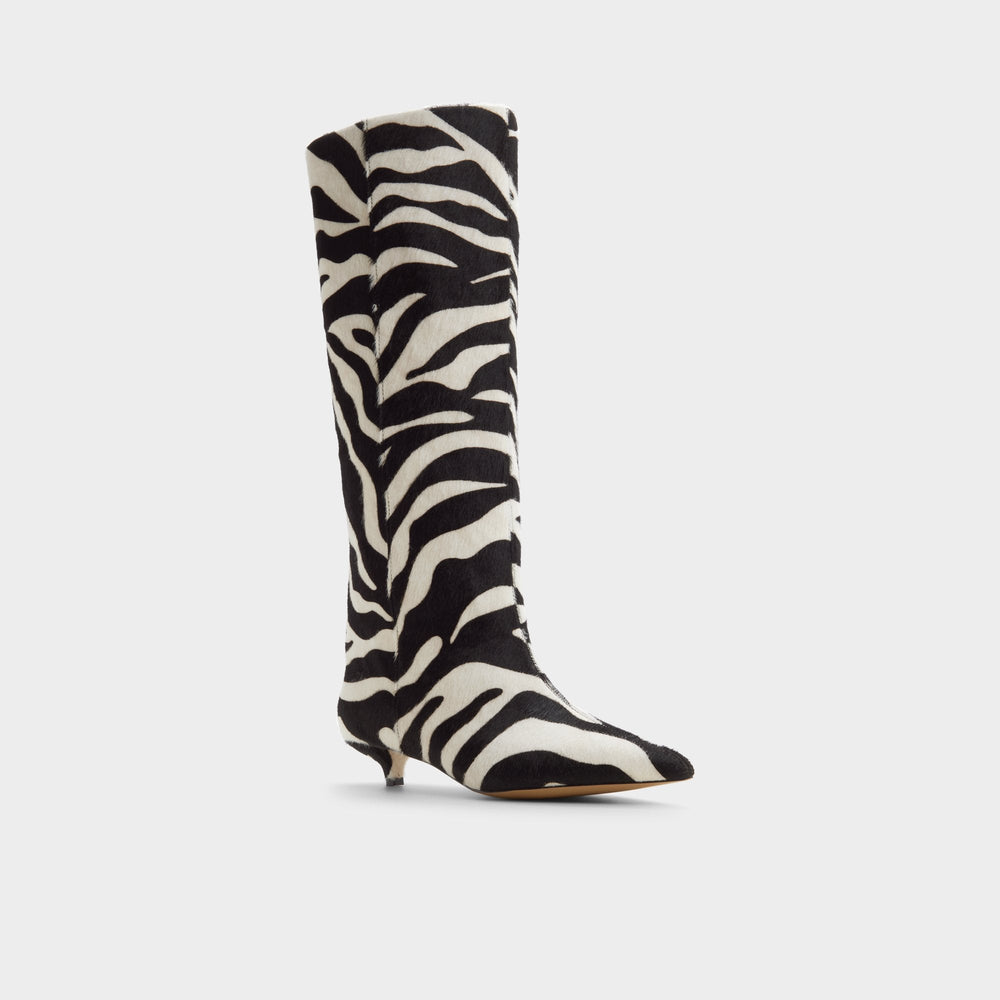 Aldo Gabelia in White Black - Knee-high boot, Kitten heel
