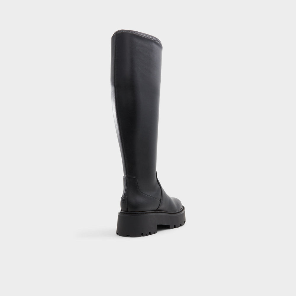Aldo Carelden Black Women's Tall Boots - Knee-high boot, Lug sole