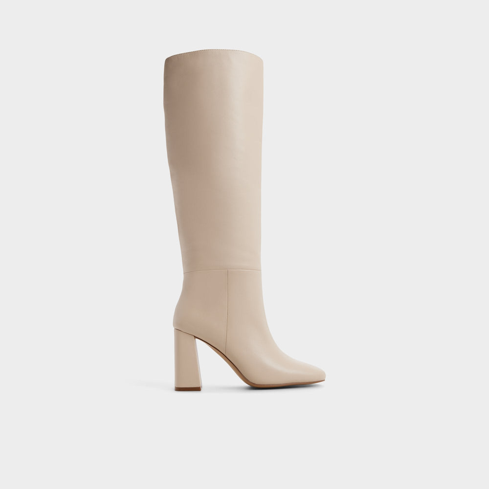 Aldo Helana in Cream - Knee-high boot, Block heel