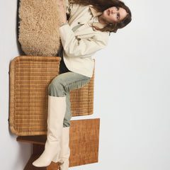 Aldo Helana in Cream - Knee-high boot, Block heel