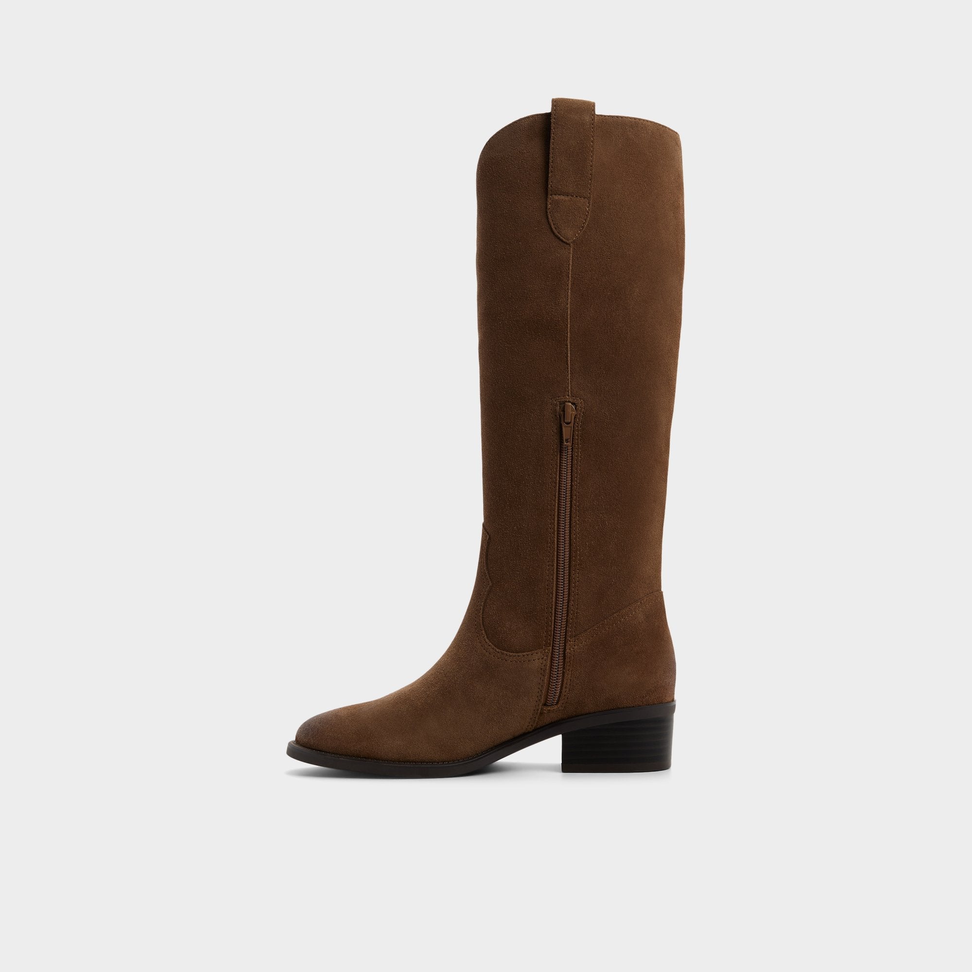 Aldo Kaydia in Dark Brown - Knee-high western boot, Block heel