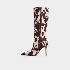 Aldo Re in Emma Open Brown - Knee-high boot, Stiletto heel