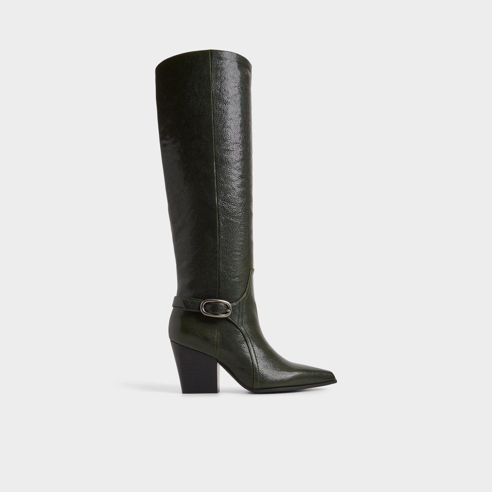 Aldo Saddle in Dark Green - Knee-high boot, Block heel