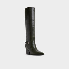 Aldo Saddle in Dark Green - Knee-high boot, Block heel