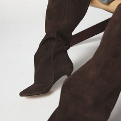 Aldo Frankey in Dark Brown - Knee-high boot, Stiletto heel