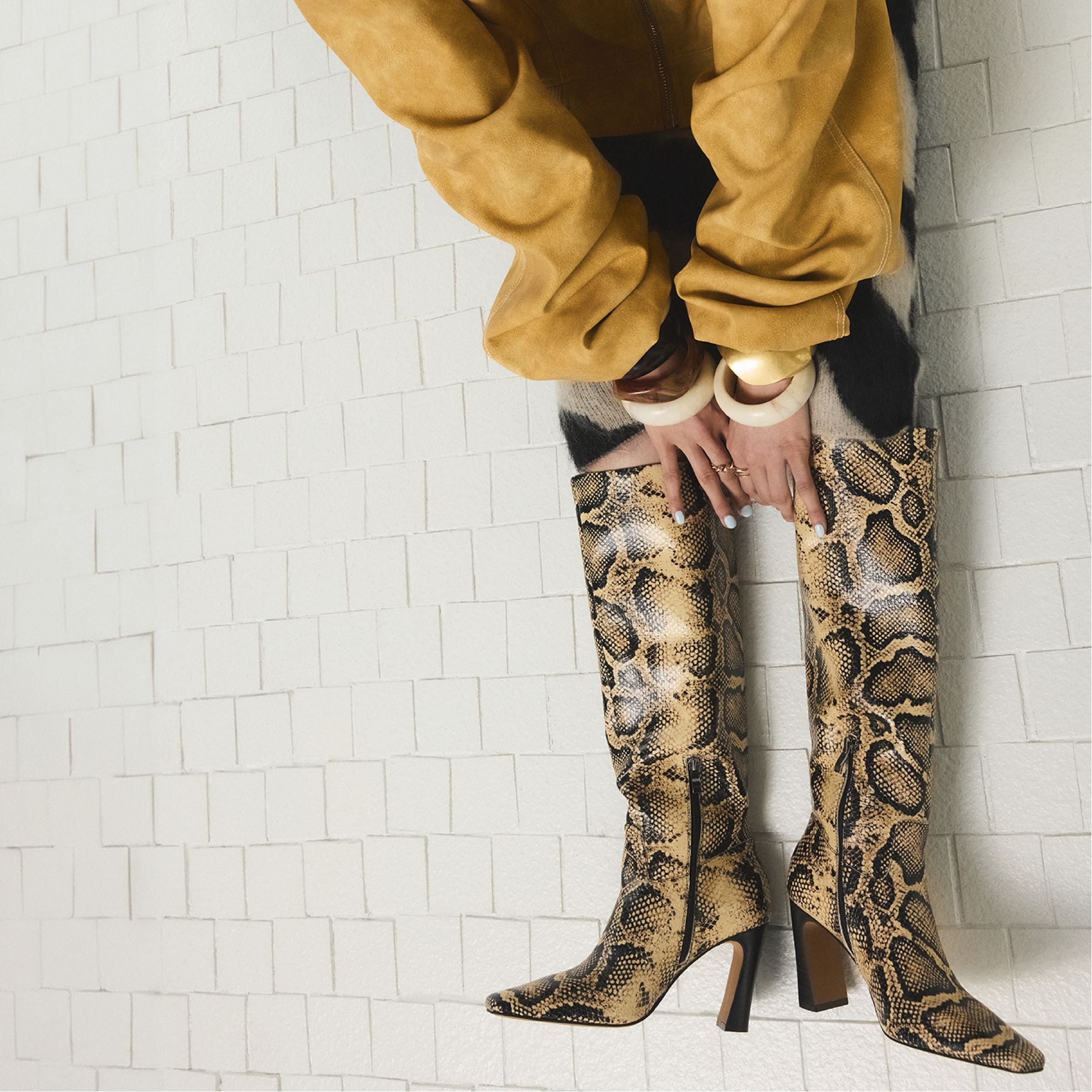 Aldo Vivienna in Brown Multi - Knee-high boot, Block heel