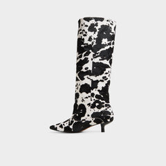 Aldo Everose in White Black - Knee-high boot, Kitten heel