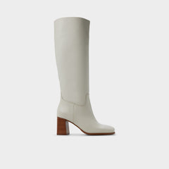 Aldo Elyze in White Bone - Knee-high boot, Block heel