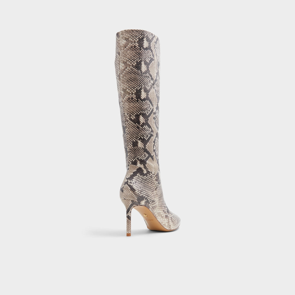 Aldo Laroche Beige Overflow Women's Tall Boots - Knee-high boot, Stiletto heel