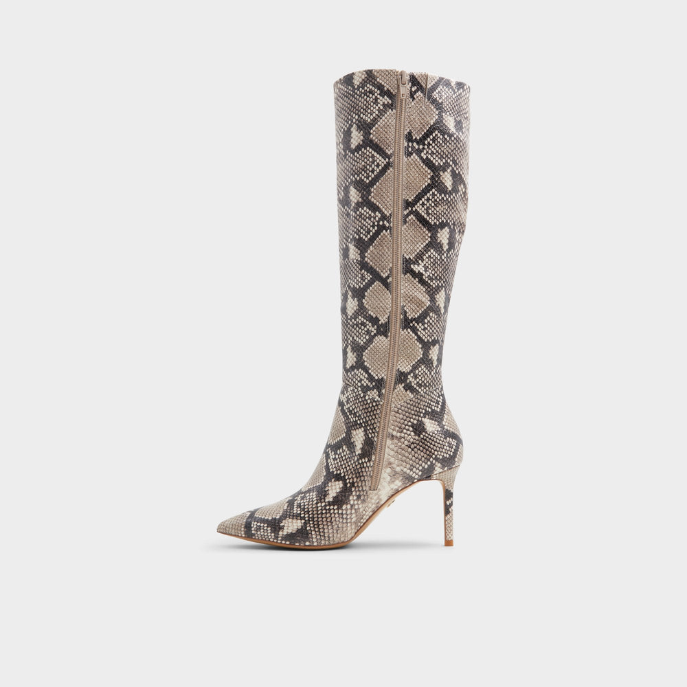 Aldo Laroche Beige Overflow Women's Tall Boots - Knee-high boot, Stiletto heel