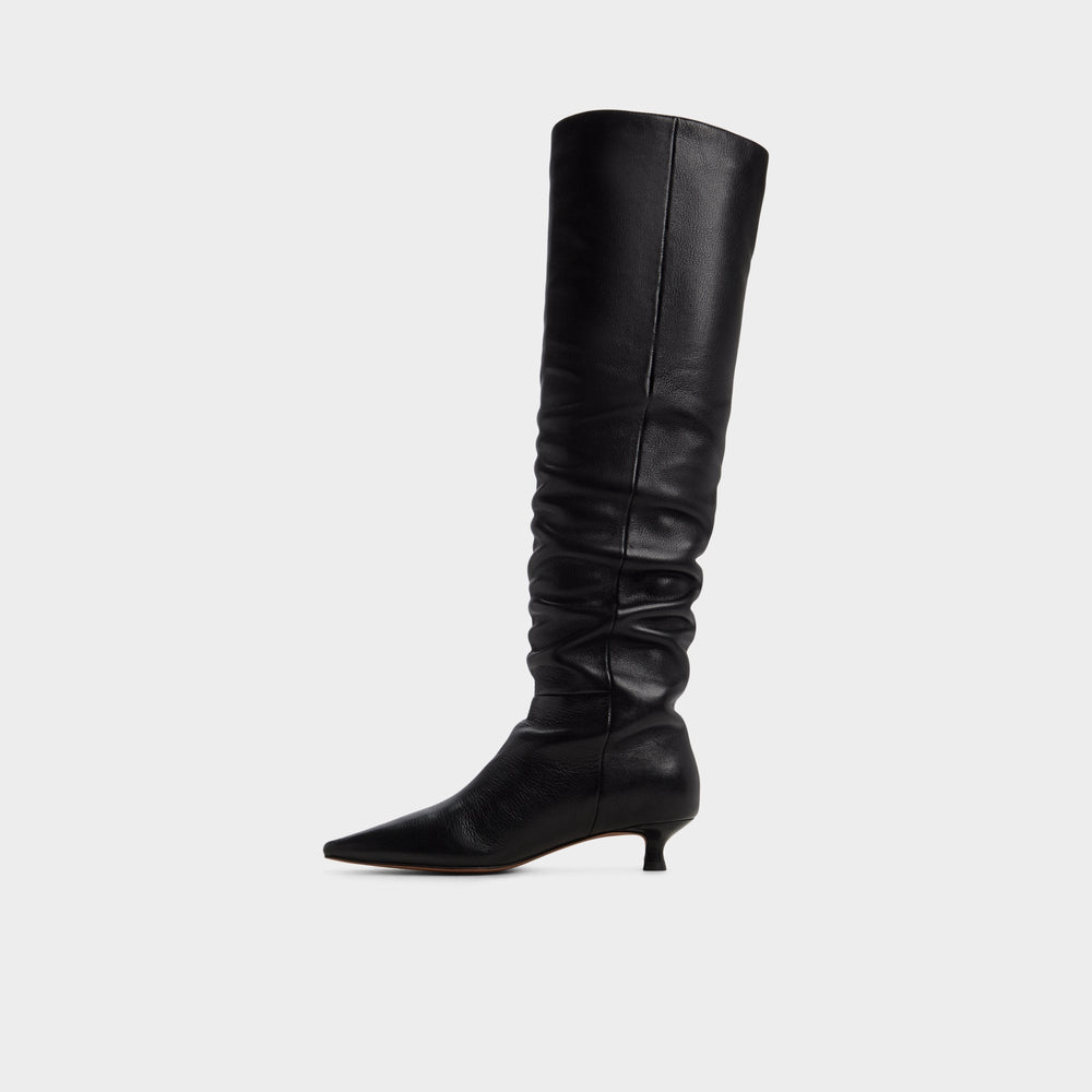 Aldo Muttsee Black Women's Tall Boots - Over-the-knee boot, Kitten heel