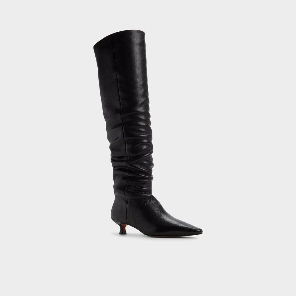 Aldo Muttsee Black Women's Tall Boots - Over-the-knee boot, Kitten heel
