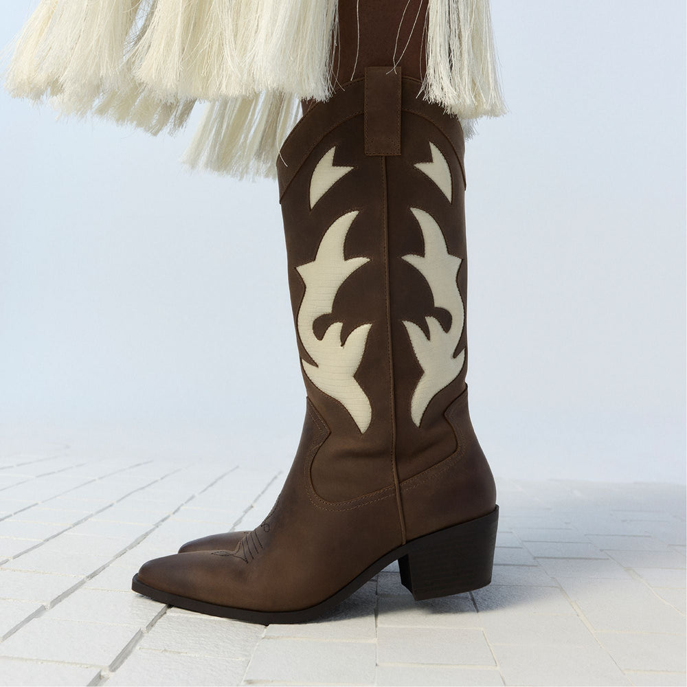 Aldo Nebraska Royal Brown Women's Western - Mid-calf western boot