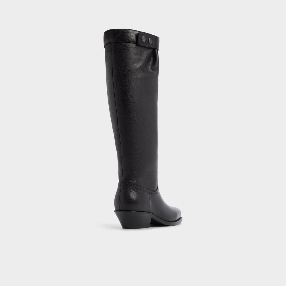 Aldo Emberlyn in Black - Knee-high western boot, Cup sole