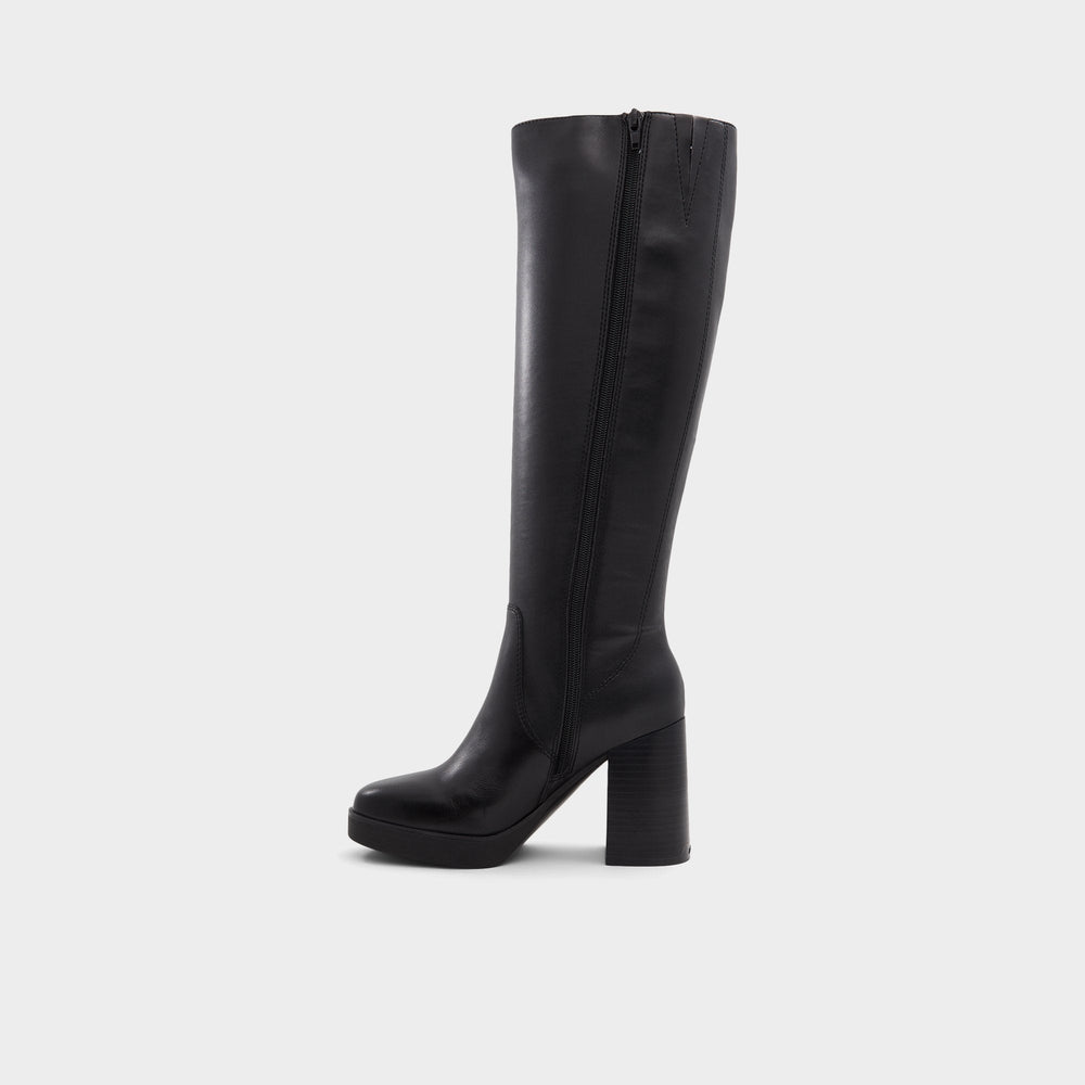 Aldo Equine Black Women's Tall Boots - Knee-high boot, Black