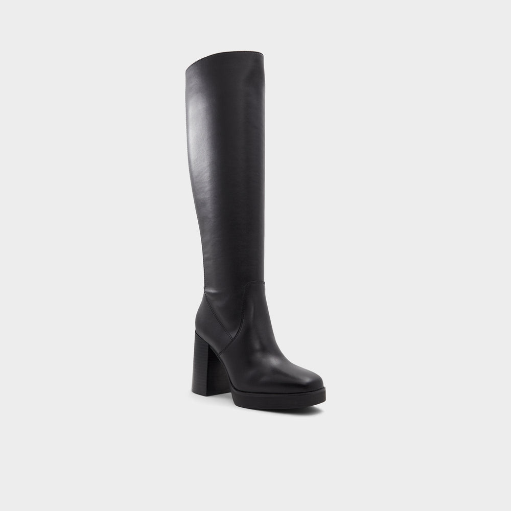 Aldo Equine Black Women's Tall Boots - Knee-high boot, Black