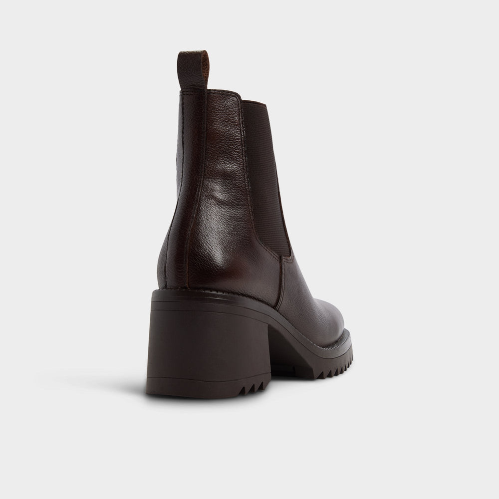 Aldo Anneliese in Medium Brown - Chelsea boot, Lug sole