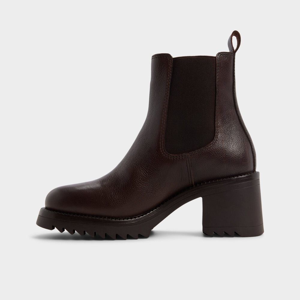 Aldo Anneliese in Medium Brown - Chelsea boot, Lug sole