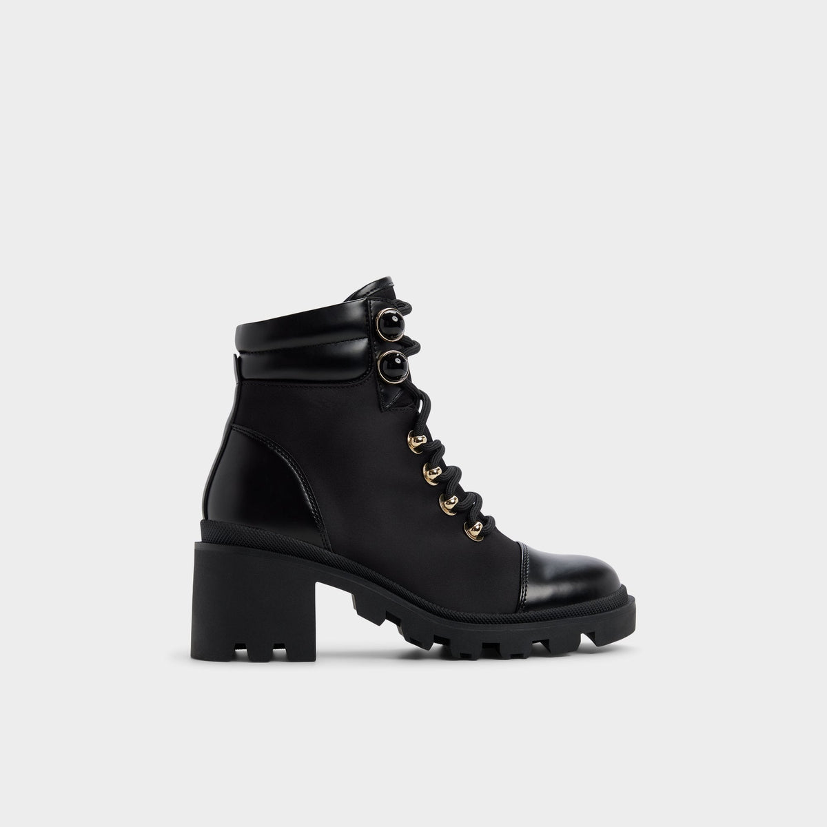 Aldo Mariettia in Black - Lace-up boot, Lug sole
