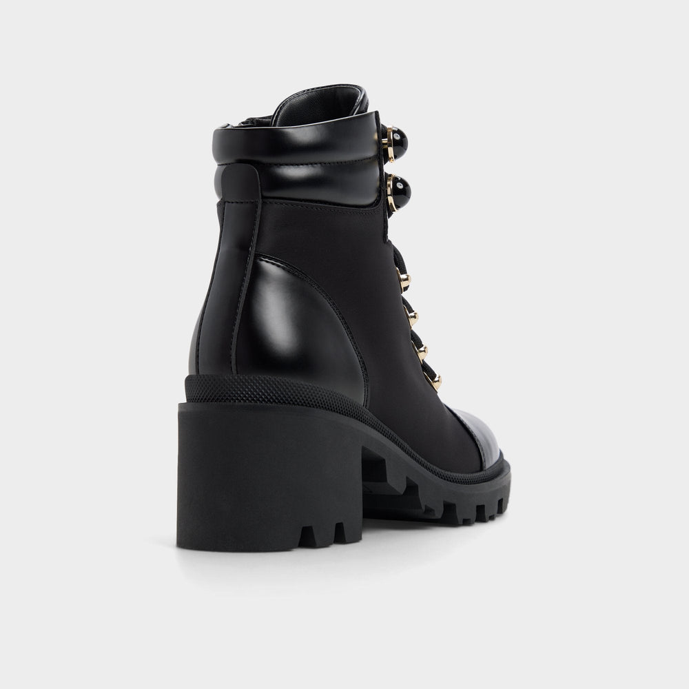 Aldo Mariettia in Black - Lace-up boot, Lug sole