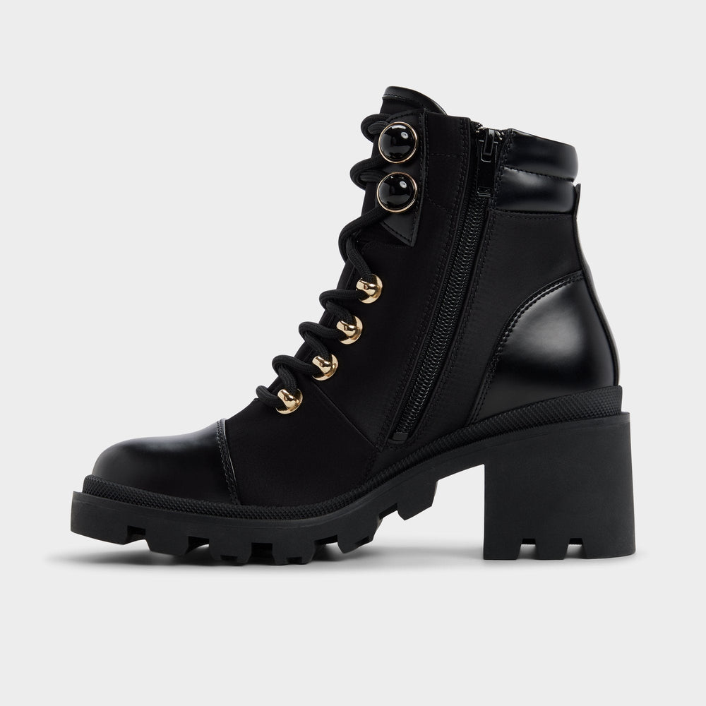 Aldo Mariettia in Black - Lace-up boot, Lug sole