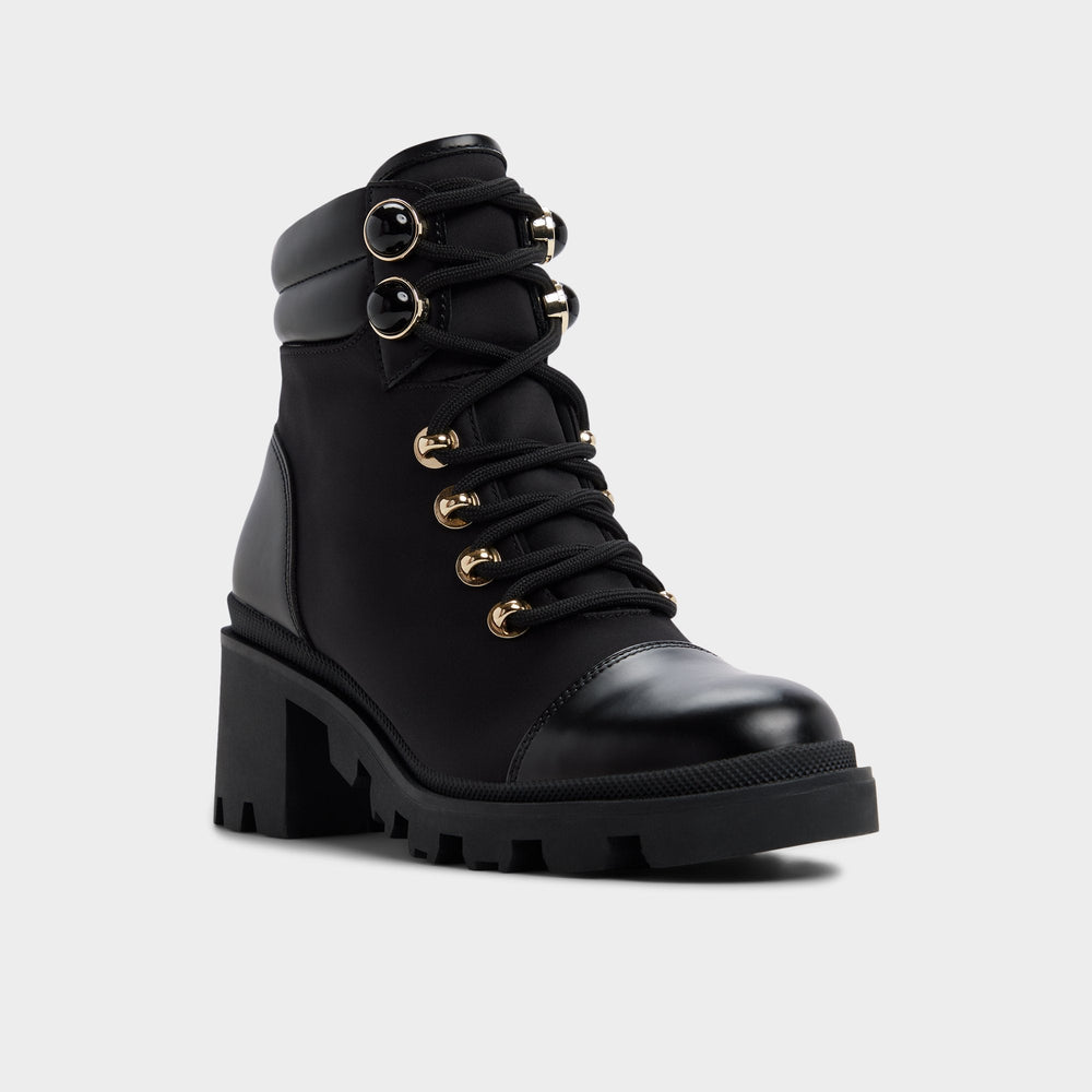 Aldo Mariettia in Black - Lace-up boot, Lug sole