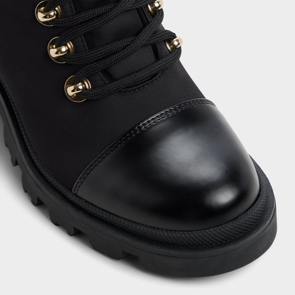Aldo Mariettia in Black - Lace-up boot, Lug sole
