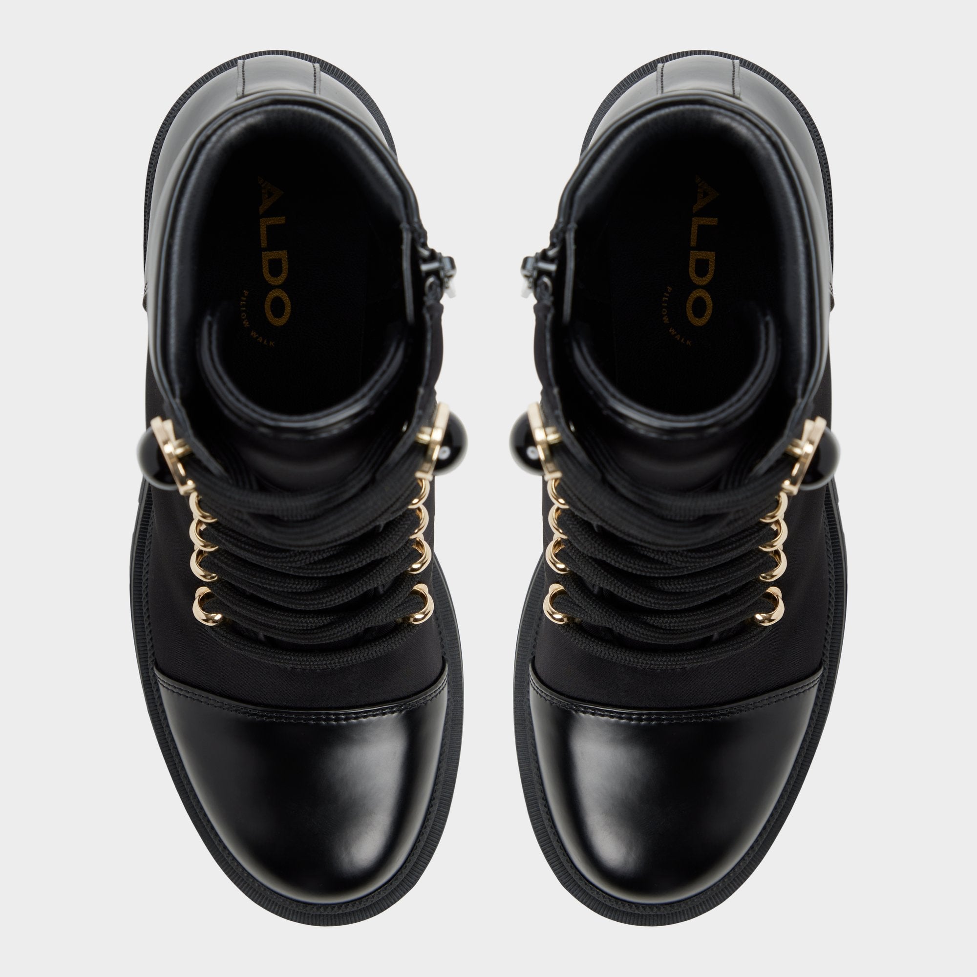 Aldo Mariettia in Black - Lace-up boot, Lug sole