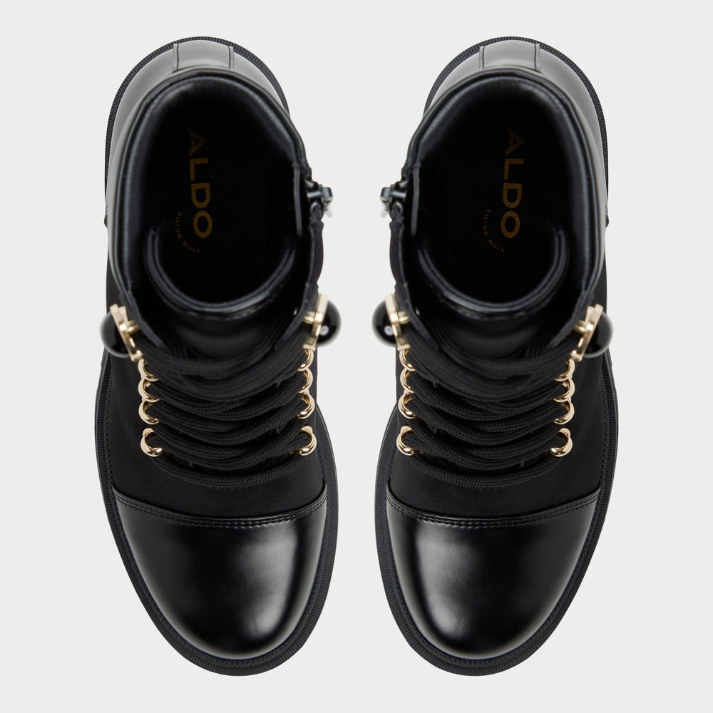 Aldo Mariettia in Black - Lace-up boot, Lug sole