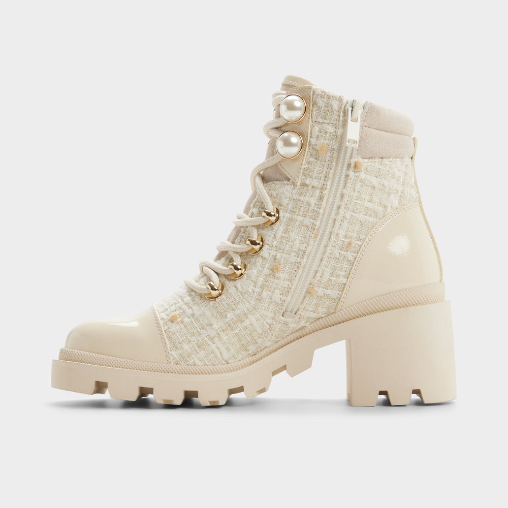 Aldo Mariettia in Other White - Lace-up boot, Lug sole