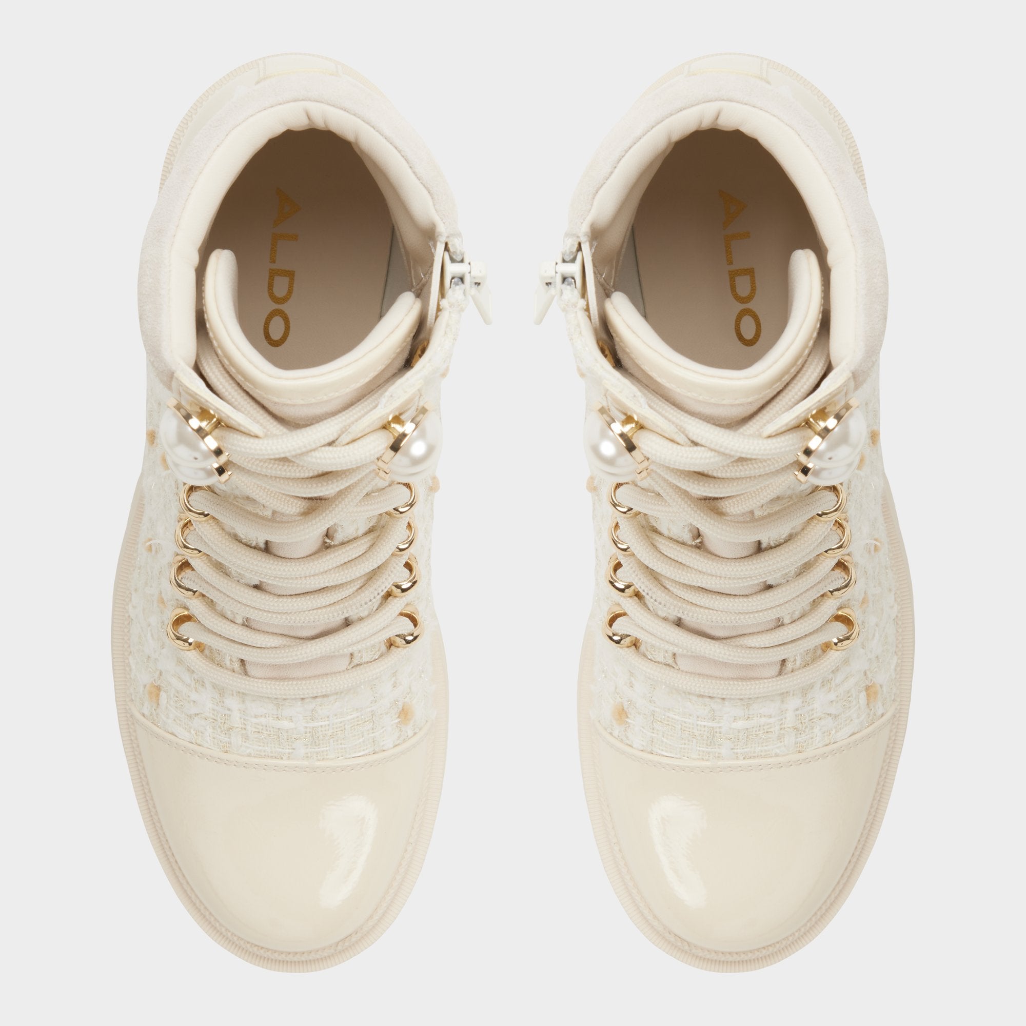 Aldo Mariettia in Other White - Lace-up boot, Lug sole