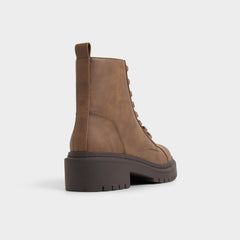 Aldo Goer in Medium Brown - Combat ankle boot, Lug sole
