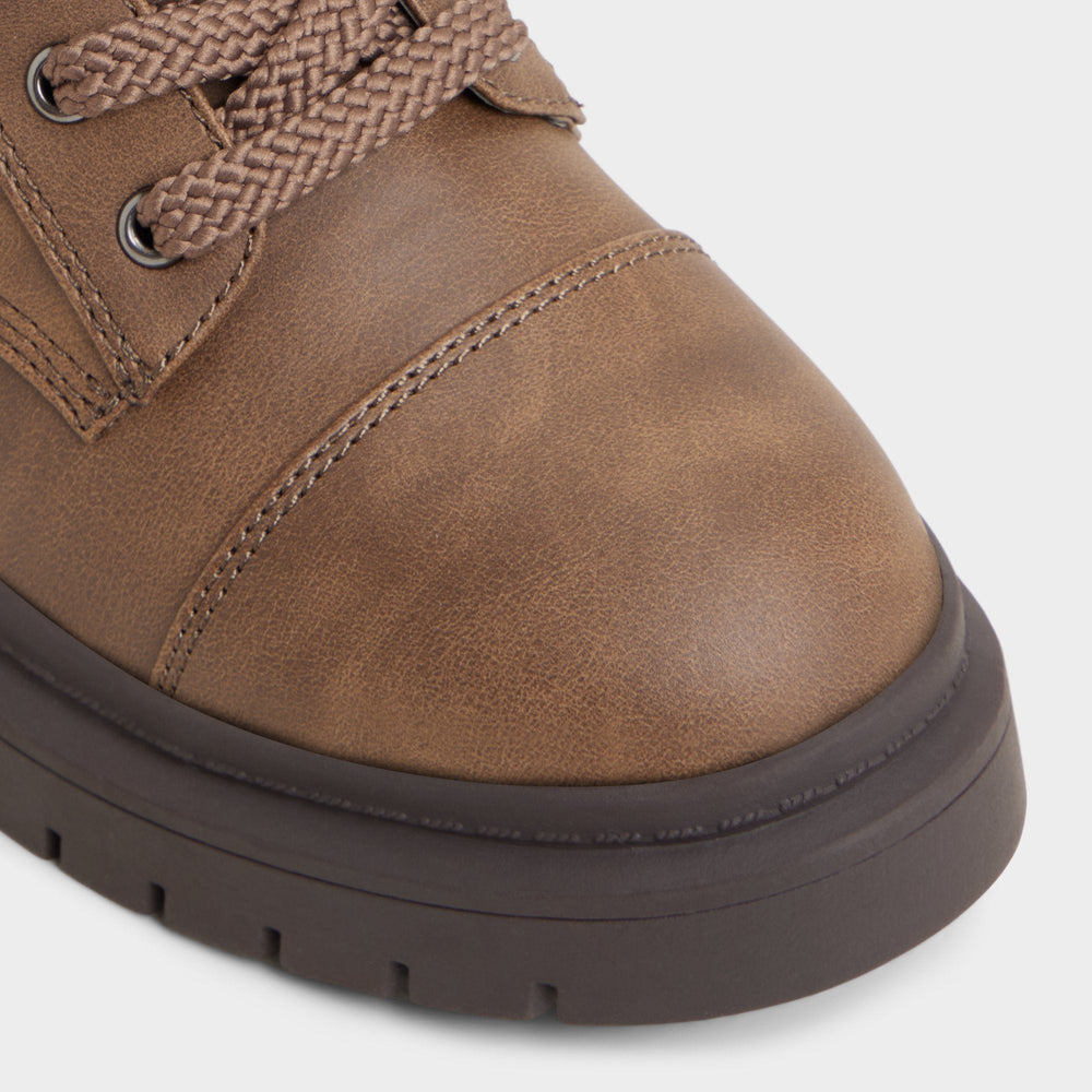 Aldo Goer in Medium Brown - Combat ankle boot, Lug sole