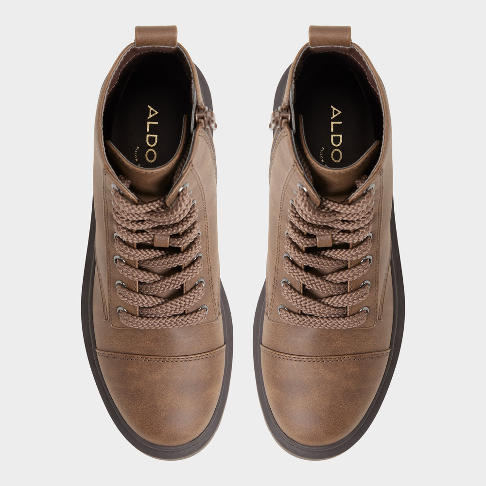 Aldo Goer in Medium Brown - Combat ankle boot, Lug sole