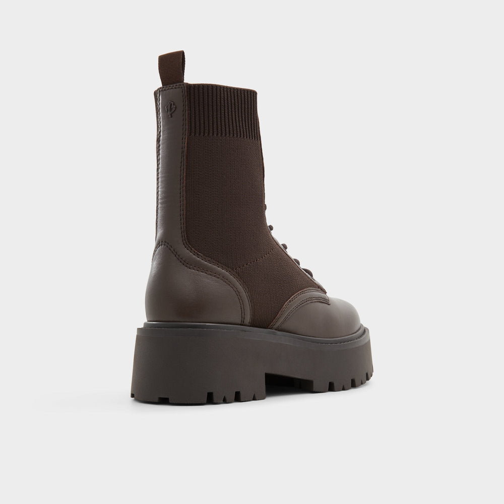 Aldo Talaleryknit Brown Overflow Women's Combat boots - Combat ankle boot, Brown