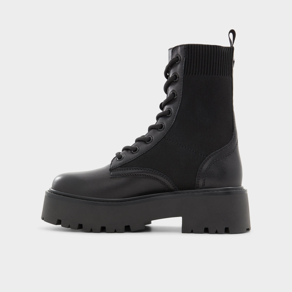Aldo Talaleryknit Black Women's Combat boots - Combat ankle boot, Black