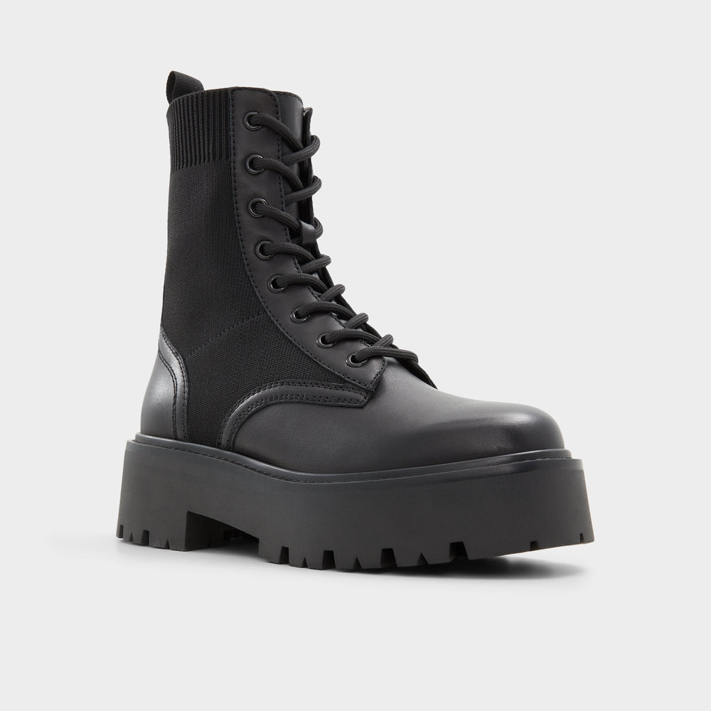Aldo Talaleryknit Black Women's Combat boots - Combat ankle boot, Black