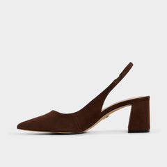Aldo Uliana in Dark Brown - Slingback heel, Block heel