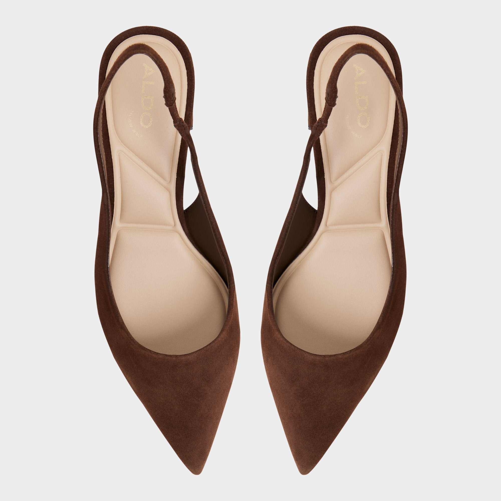 Aldo Uliana in Dark Brown - Slingback heel, Block heel