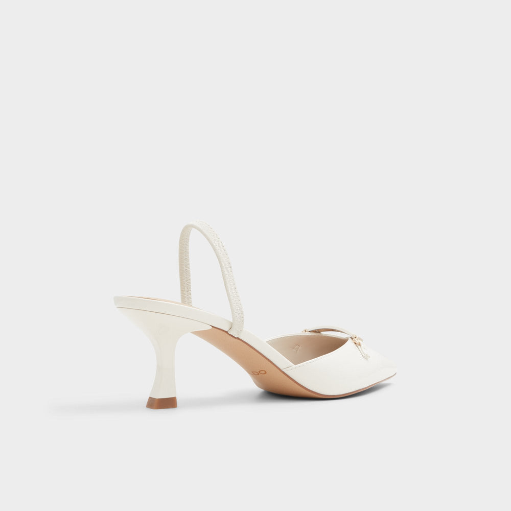 Aldo Nailah White/Bone Women's Kitten heels - Slingback heel, Kitten heel