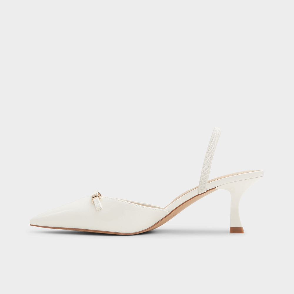 Aldo Nailah White/Bone Women's Kitten heels - Slingback heel, Kitten heel