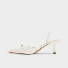 Aldo Nailah White/Bone Women's Kitten heels - Slingback heel, Kitten heel