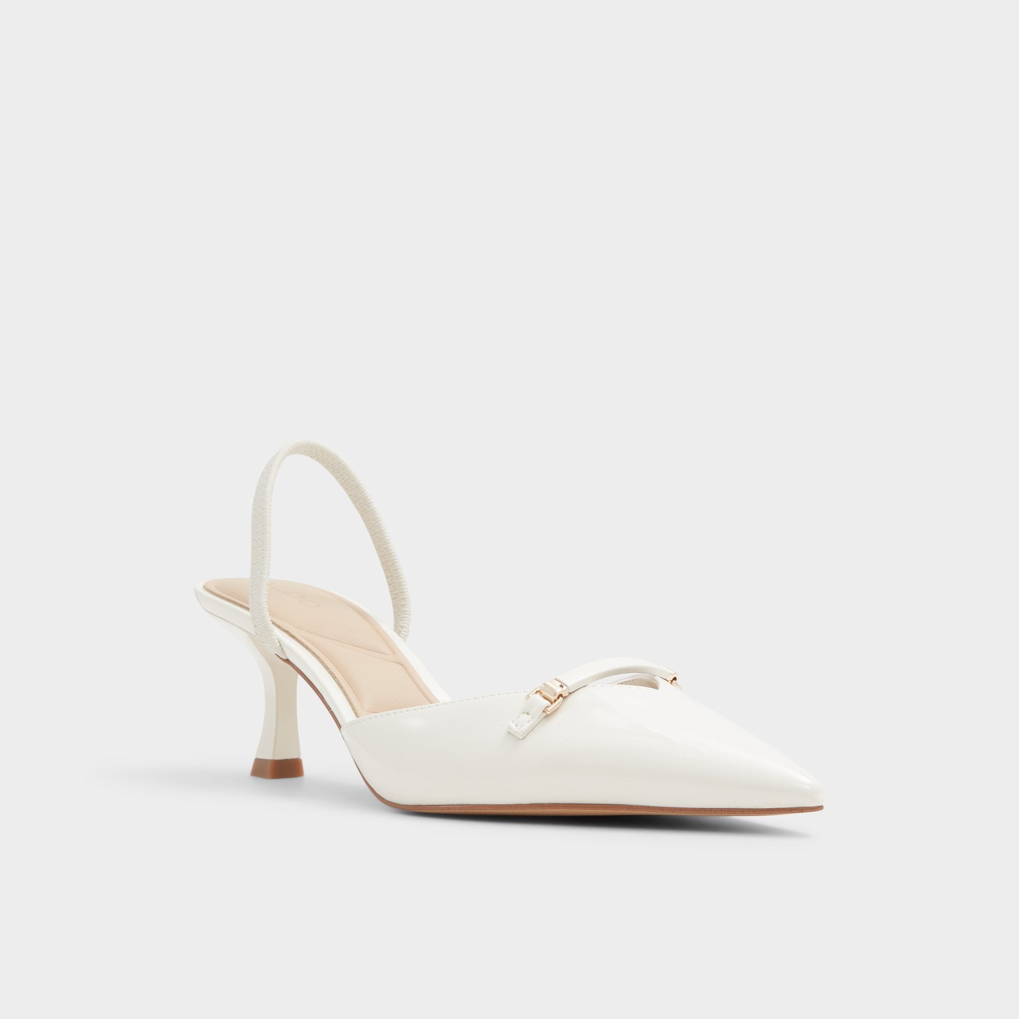 Aldo Nailah White/Bone Women's Kitten heels - Slingback heel, Kitten heel