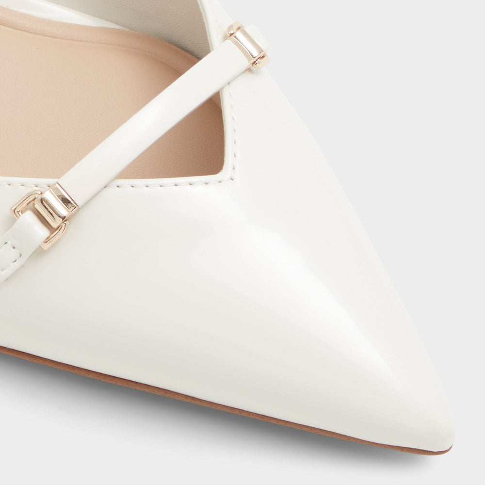 Aldo Nailah White/Bone Women's Kitten heels - Slingback heel, Kitten heel