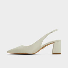Aldo Uliana White/Bone Women's Slingbacks - Slingback heel, Block heel